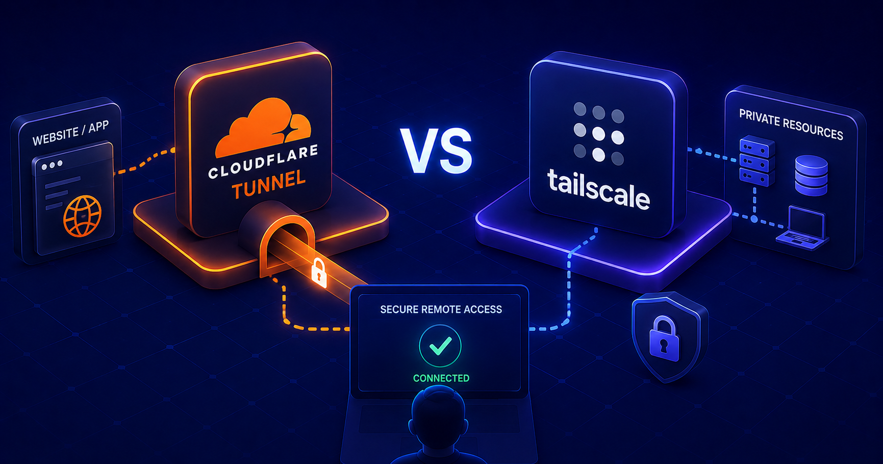 Cloudflare Tunnel vs Tailscale | Secure Remote Access Compared