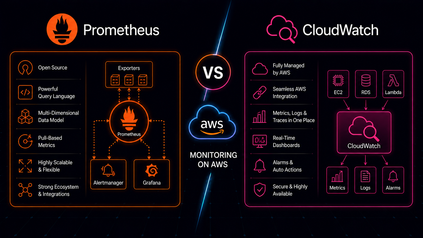 Prometheus vs CloudWatch | Monitoring on AWS